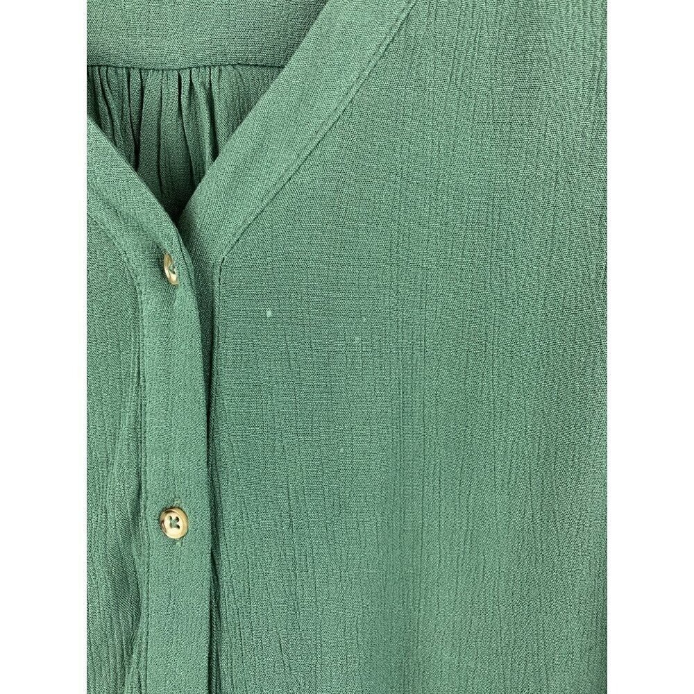 Orvis Womens Classic Collection V-Neck Blouse L/G Green - Picture 6 of 6